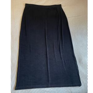 VTG Mirasol Y2K Whimsy Goth Black Ribbed Stretchy Elastic Waist Maxi Skirt XL